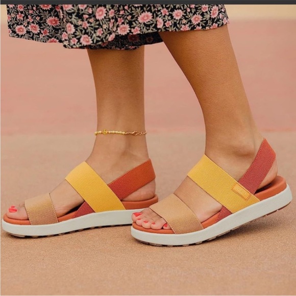 Keen Shoes - Keen Elle Backstrap Sandals Orange Brown Yellow
